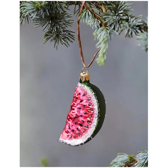 Anthropologie Other - AnthroLiving Christmas Tree Ornament  Watermelon Handblown glass Anthropologie